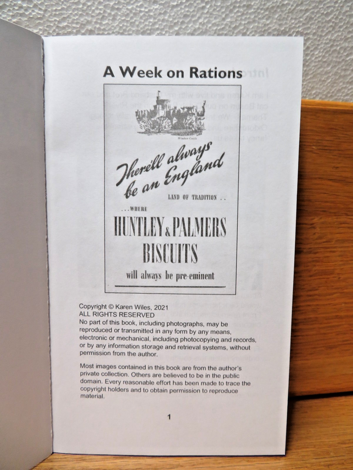 A Week on Rations by Karen Wiles CR 2021 printed February 2026 paperback