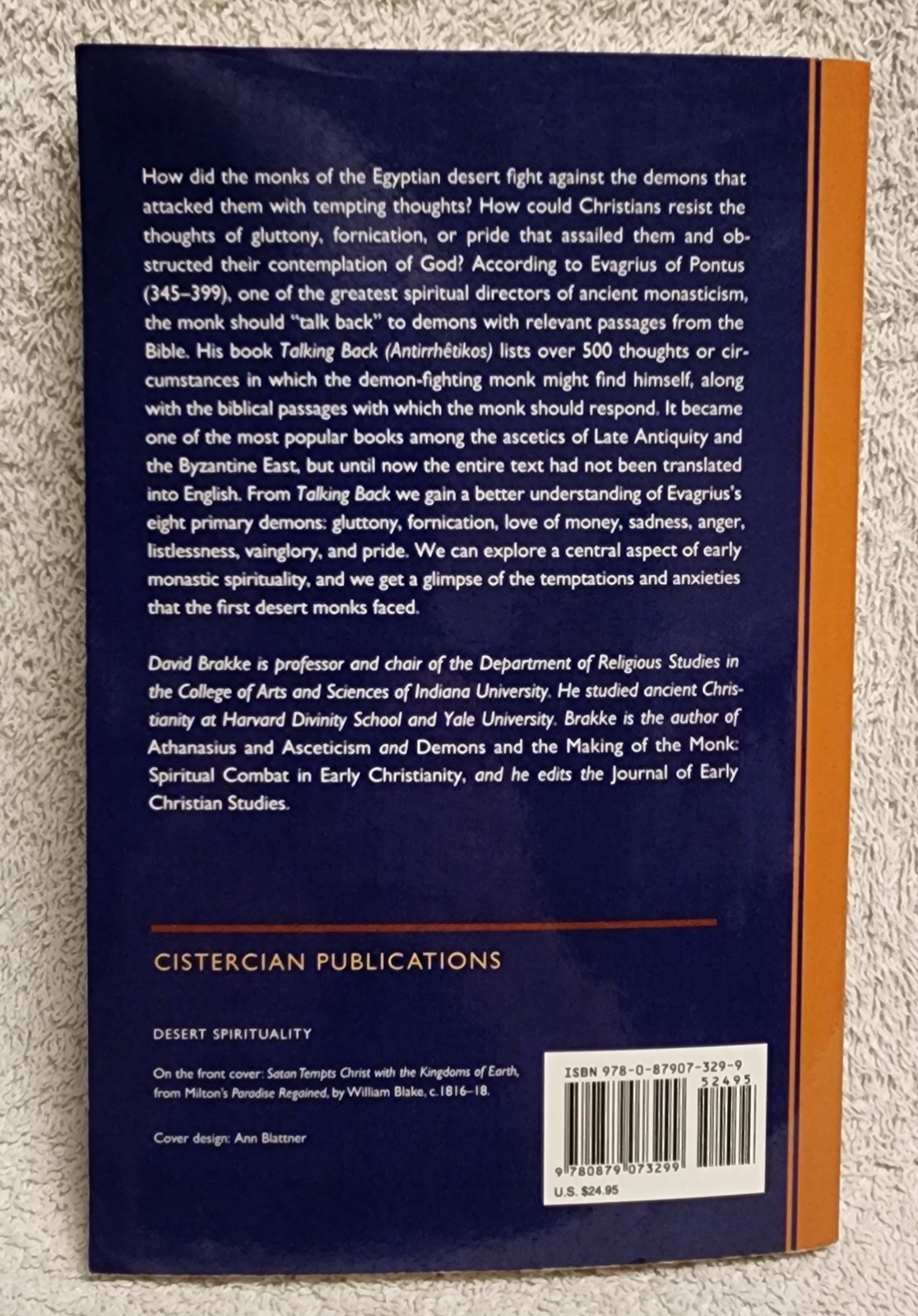 Talking Back A Monastic Handbook for Combating Demons Vol 229 Cistercian Studies