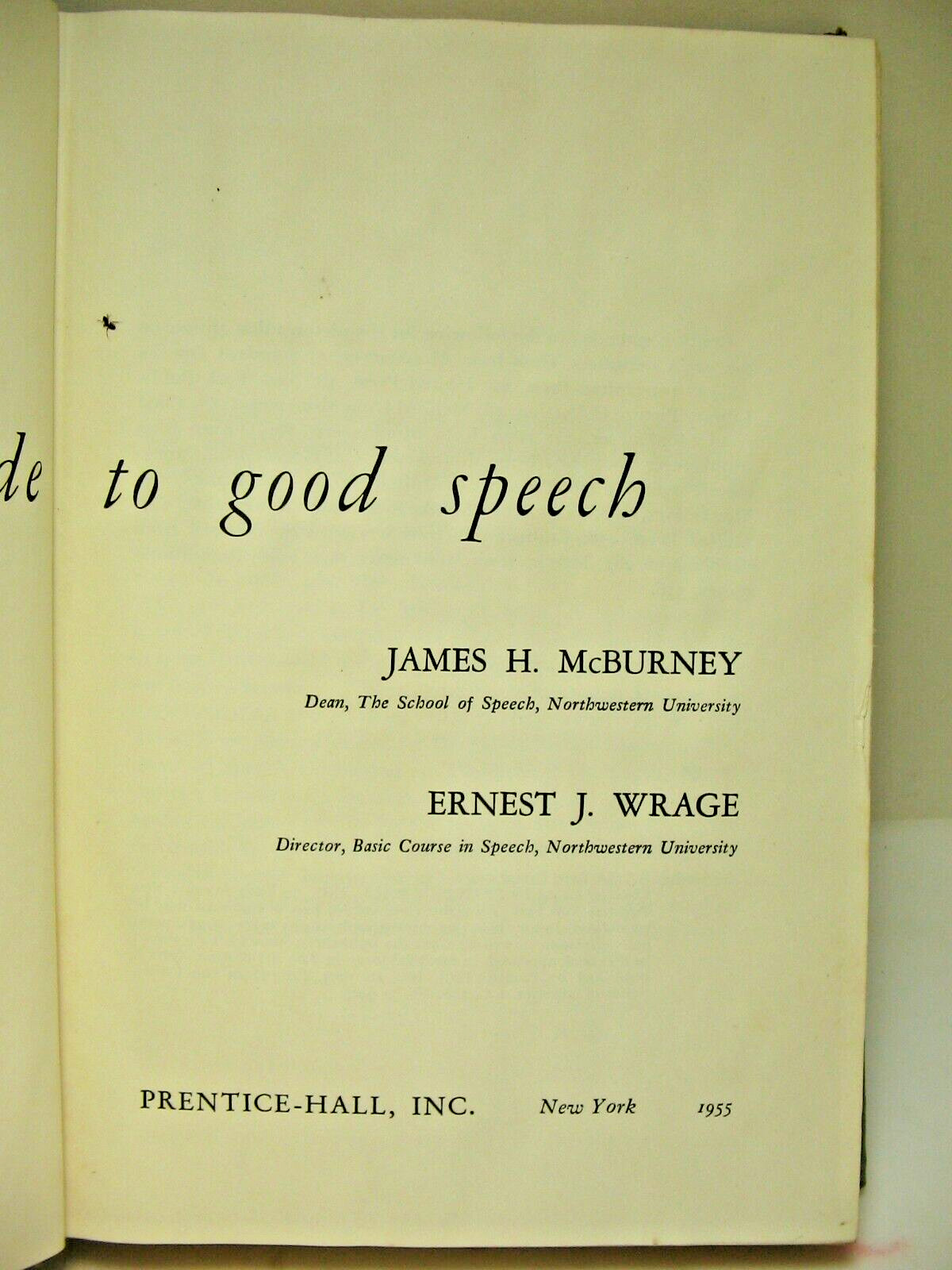 Vintage 1955 Guide to Good Speech Hardcover Prentice-Hall 346 Page VG+