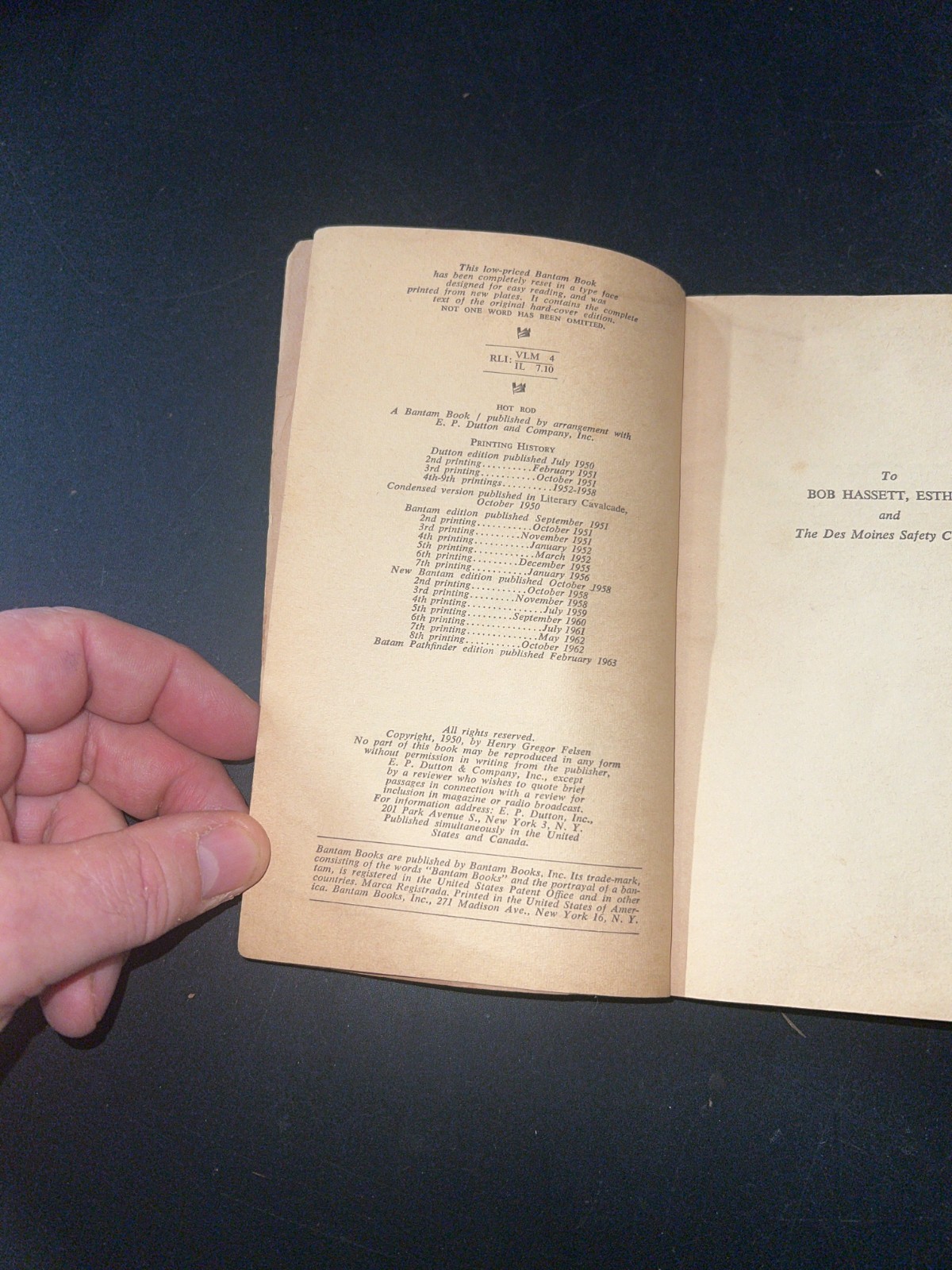 Hotrod by Henry Gregor Felson Paperback Book 1963 Printing Batam Pathfinder
