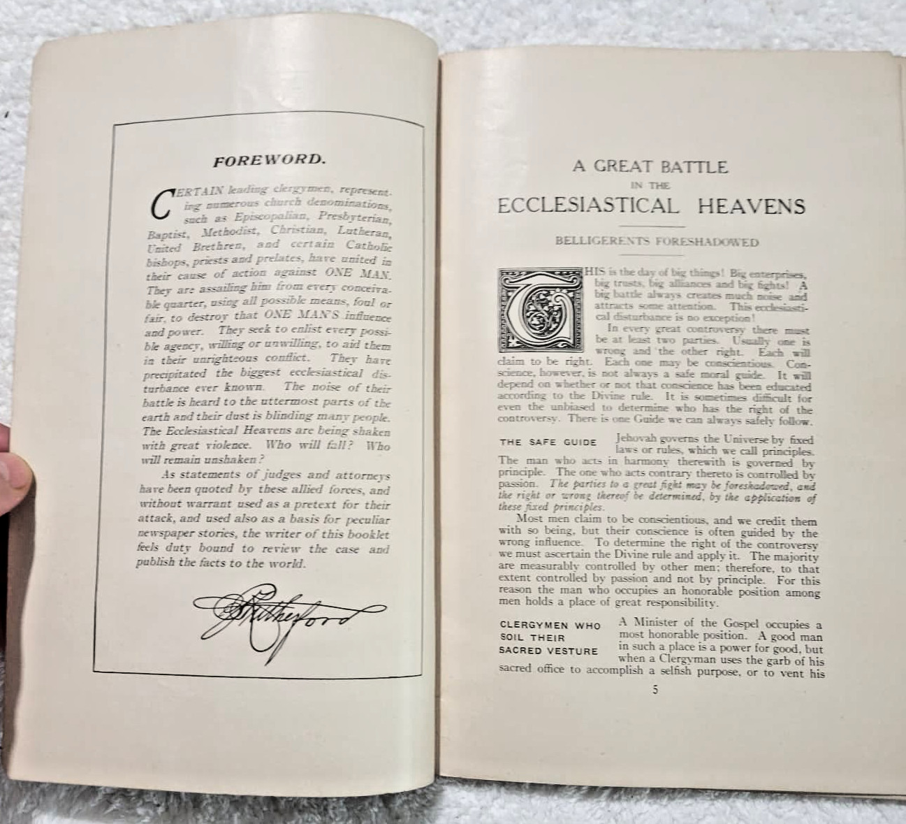 1915 A Great Battle in The Ecclesiastical Heavens Rutherford Russell Watchtower