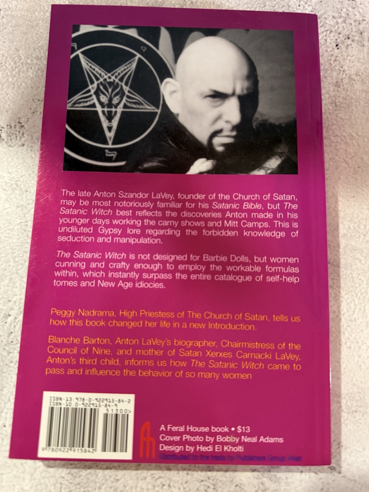 The Satanic Witch by Anton Szandor LaVey Paperback Feral House
