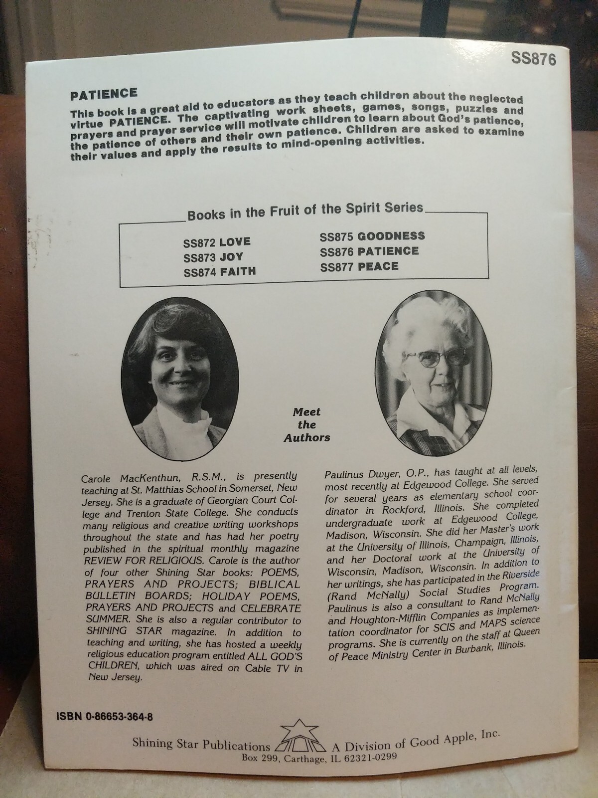 Fruit of the Spirit Ser.: Patience by Paulinus Dwyer and Carole MacKenthun