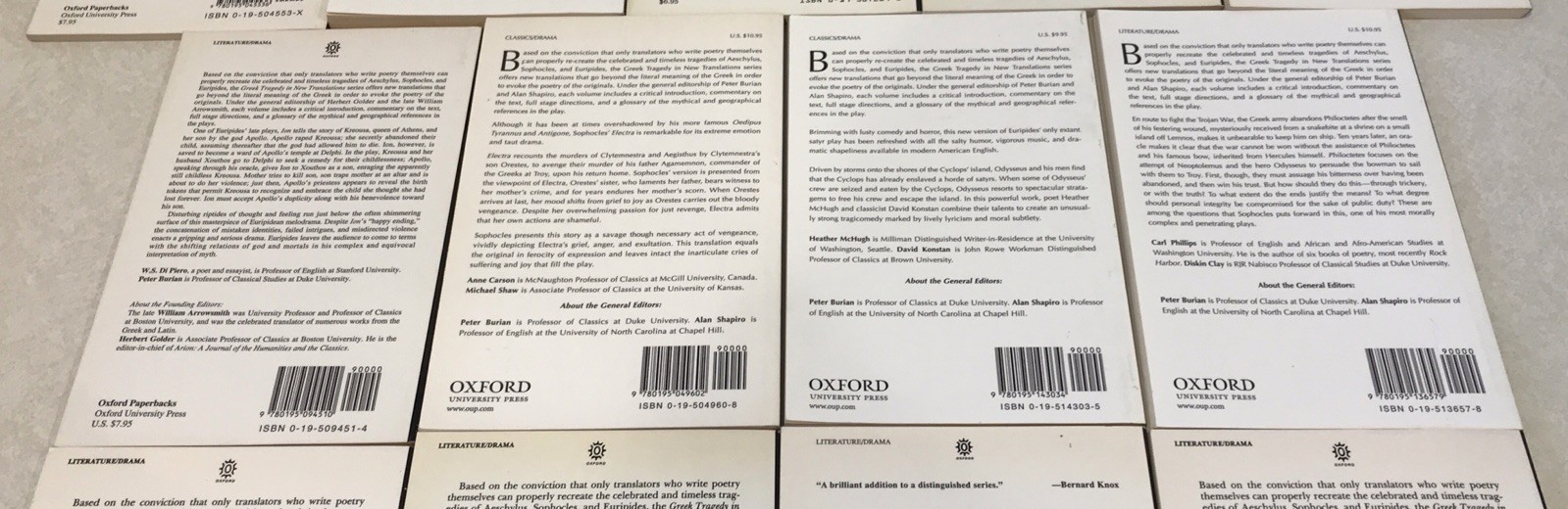 LOT OF 13 The Greek Tragedy in New Translations – ASSORTED TITLES – Paperbacks