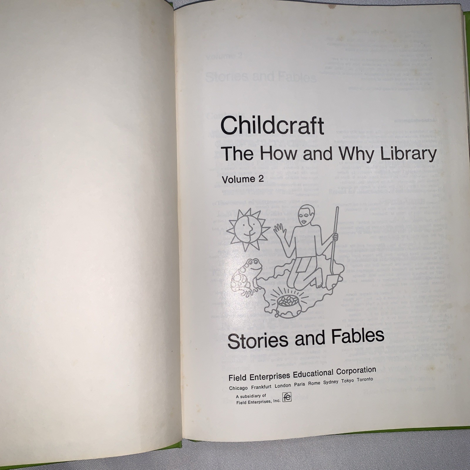 Childcraft Vol 2 Stories Fables Book VTG The How & Why Library 1970’s Hardback