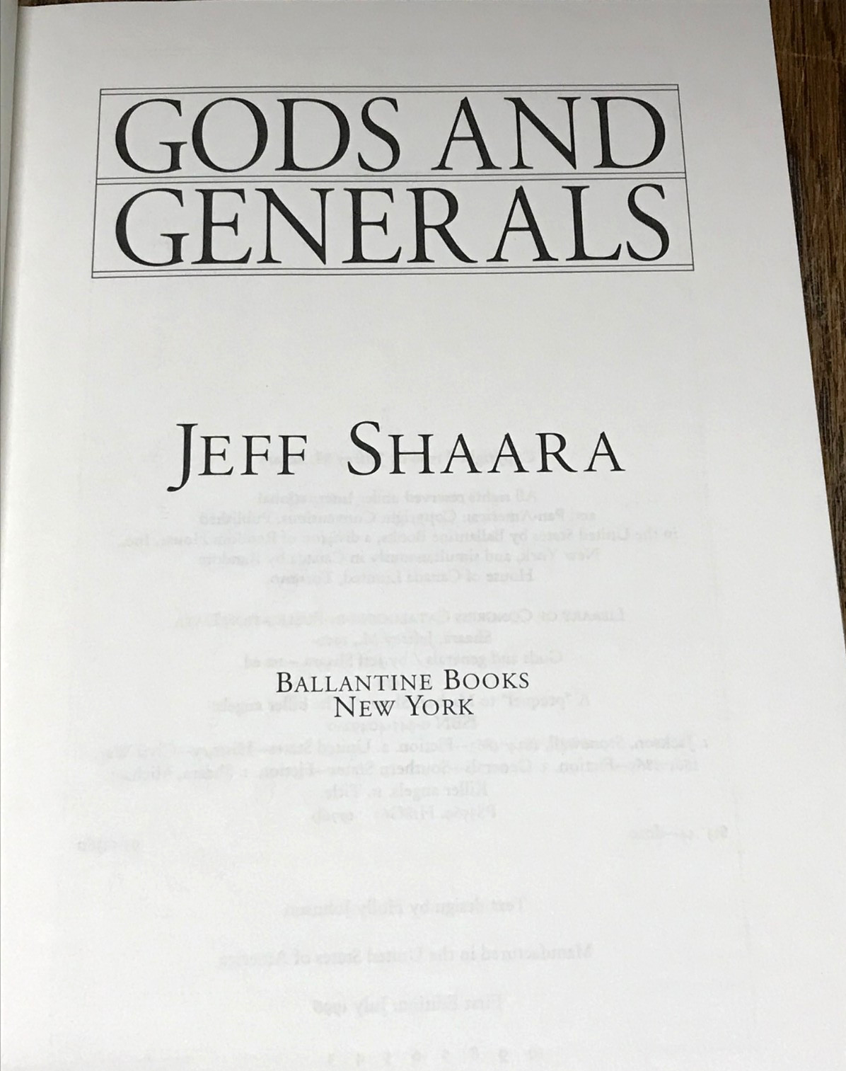 Gods And Generals By Jeff Shaara Civil War Jackson Lee First Edition HC-DJ Fine