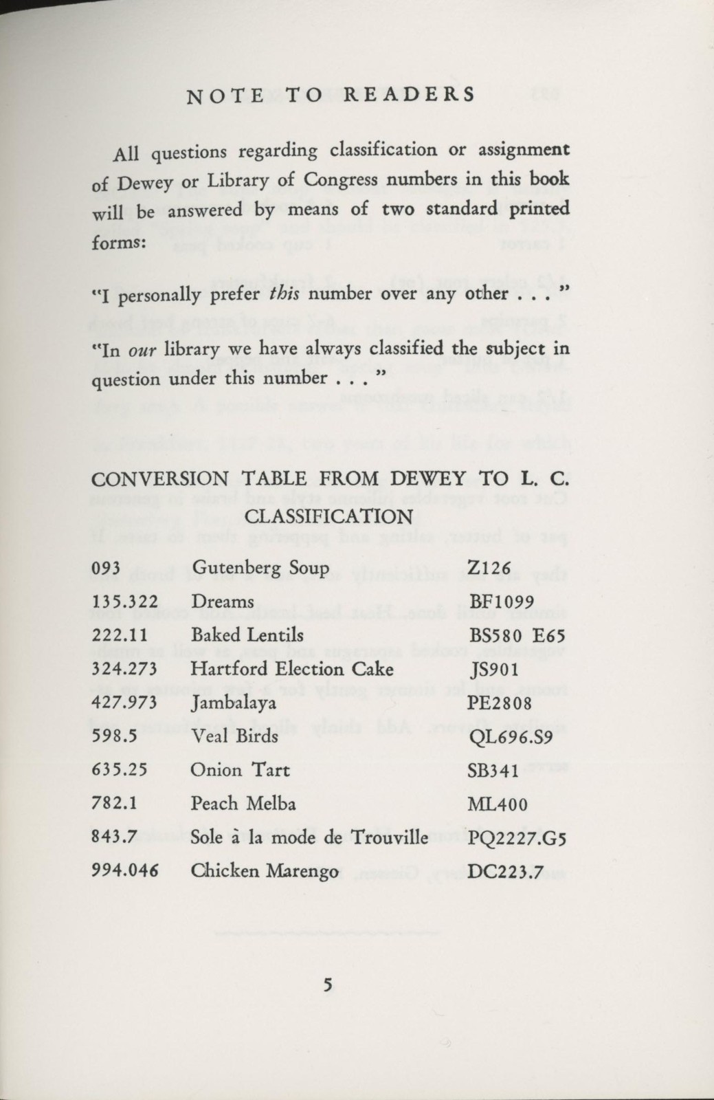 A LIBRARIAN’S COOKBOOK Liselotte Glozer Berkeley California 1965