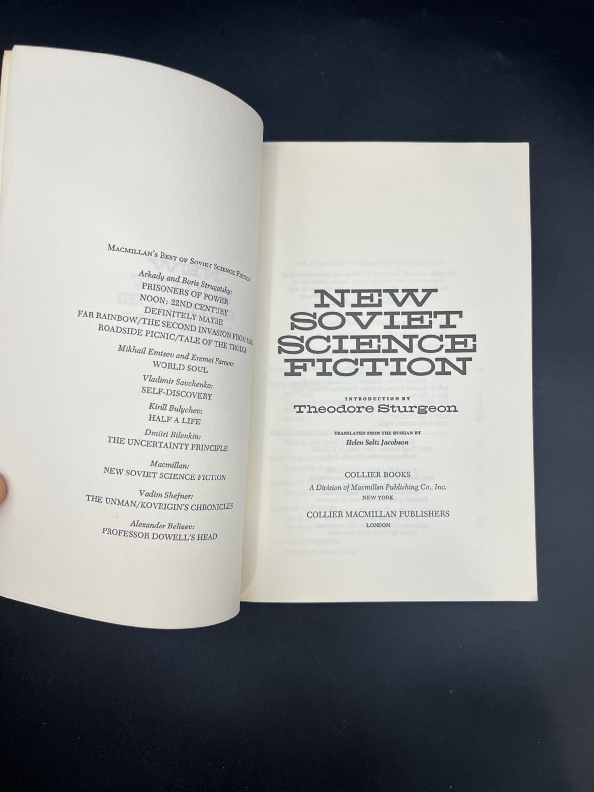 New Soviet Science Fiction 1980 1st Edition Collier Books Sturgeon Intro