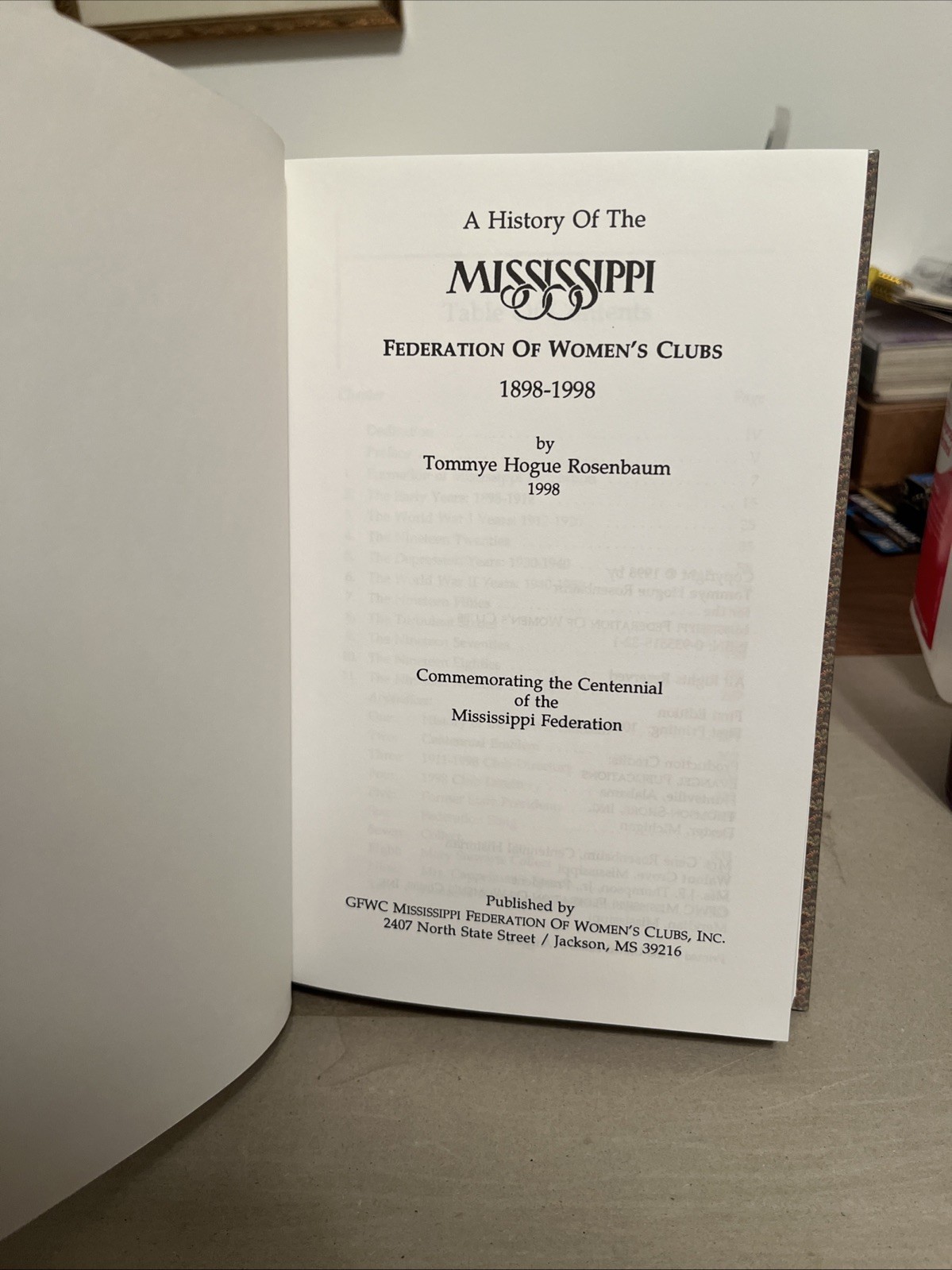 A History of the Mississippi Federation of Women’s Clubs First Limited Printing