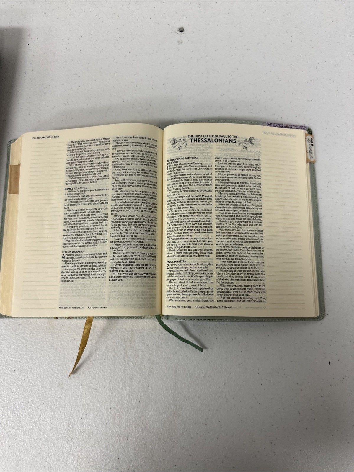 NASB, Artisan Collection Bible, Large Print, Leathersoft, Sage Floral, Red
