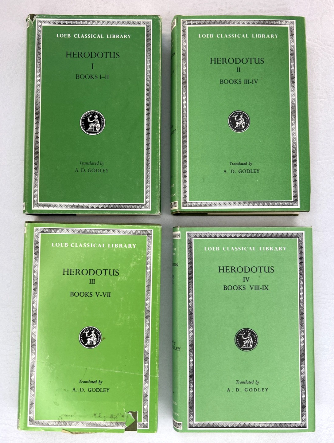 Herodotus Books I-IX Loeb Classical Library Lot of 4 Hardcovers with Dust Jacket