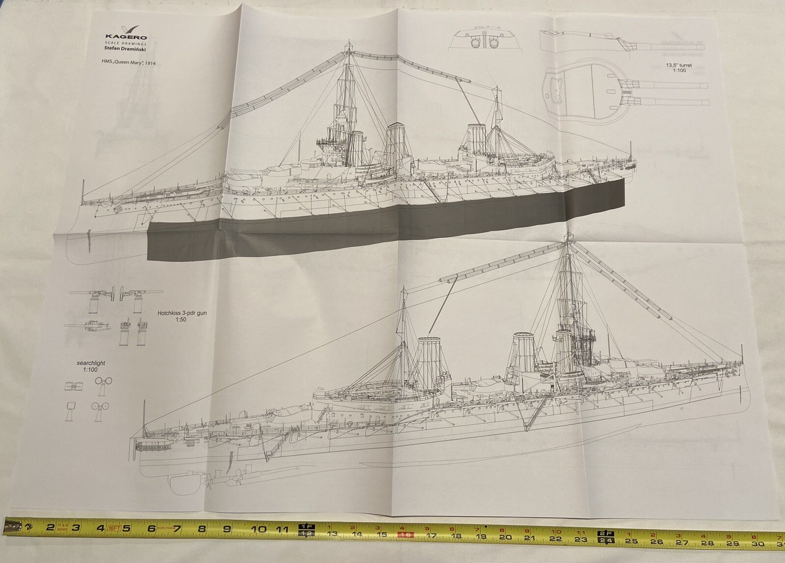 THE BATTLECRUISER HMS QUEEN MARY (SUPER DRAWINGS IN 3D) By Stefan Draminksi