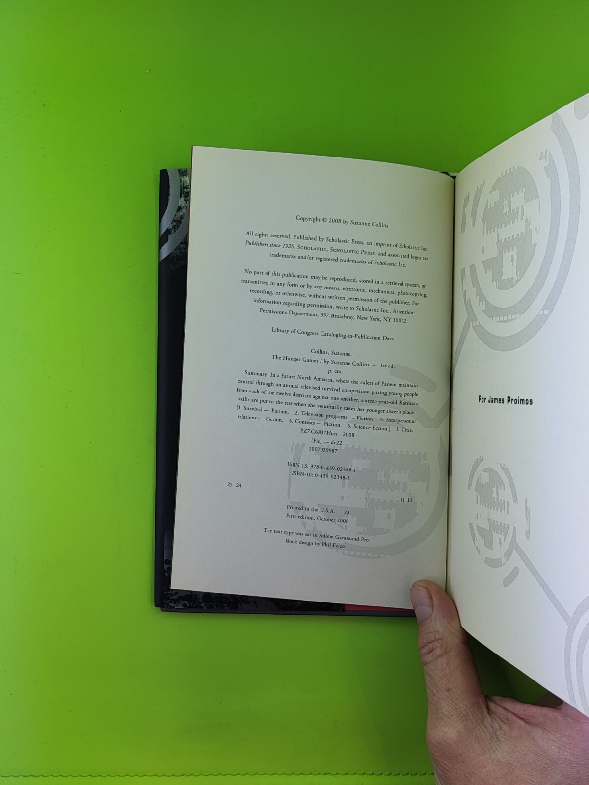 The Hunger Games, Suzanne Collins, First Edition, Eleventh Printing 2008 Unread