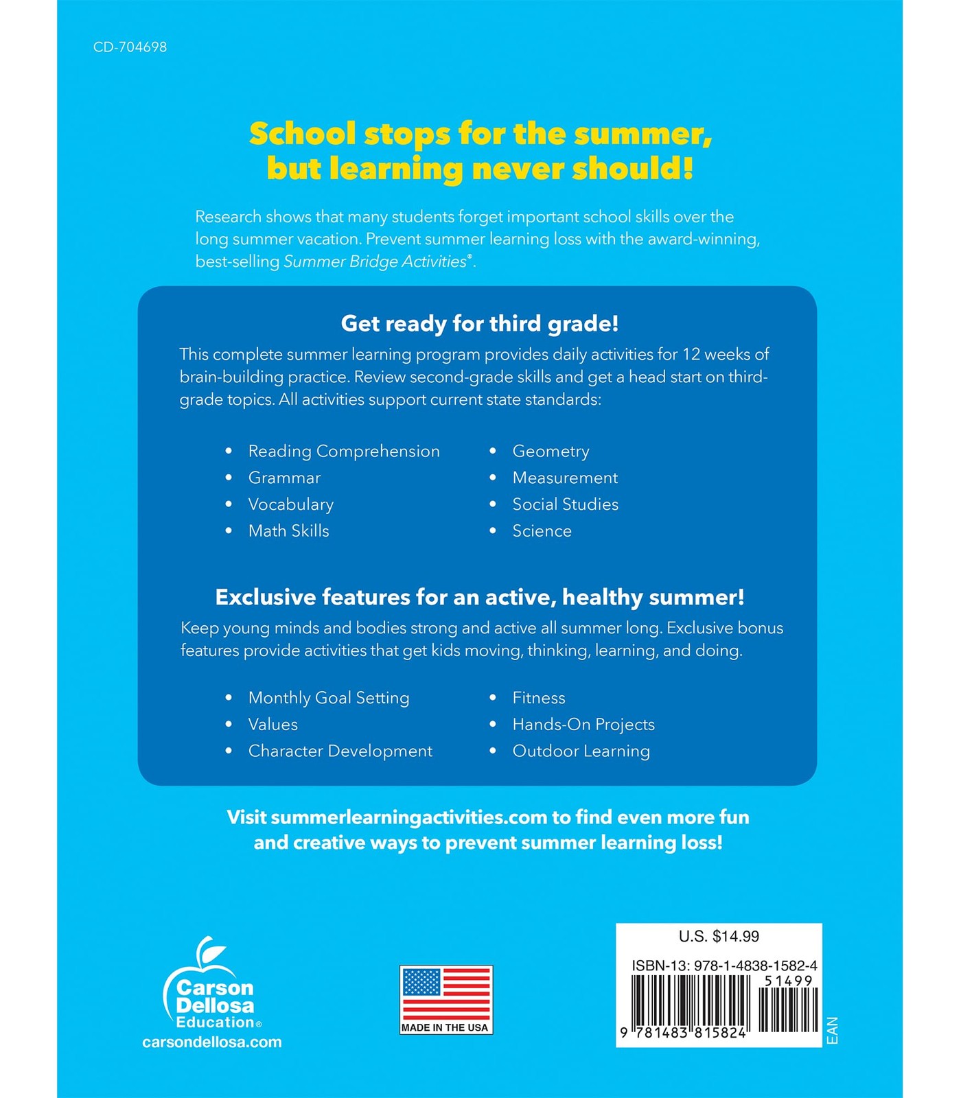 Summer Bridge Activities 2nd to 3rd Grade Workbooks, Activity Book Grades 2-3