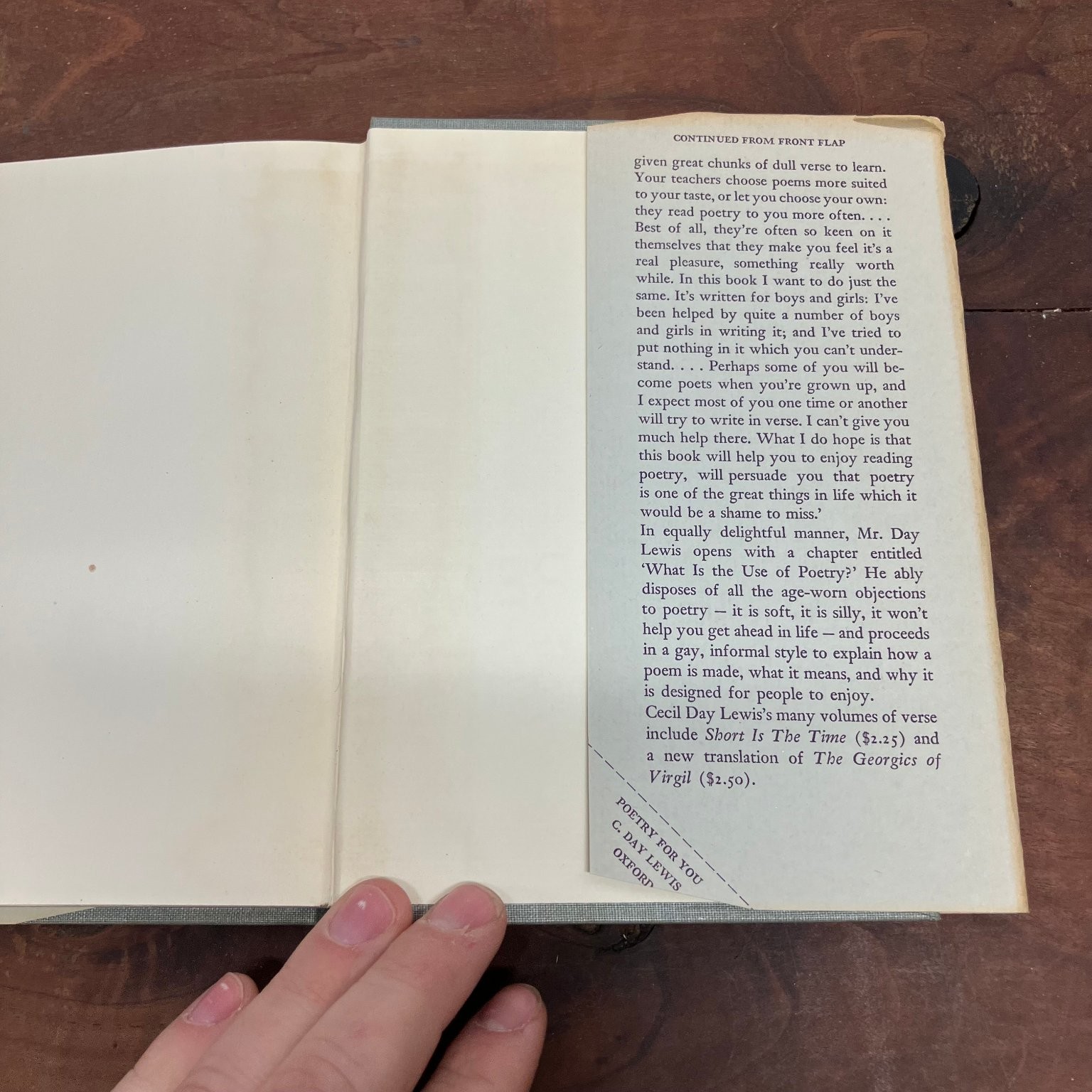 Poetry for You C. Day Lewis 1947 First American Edition Oxford Poetry