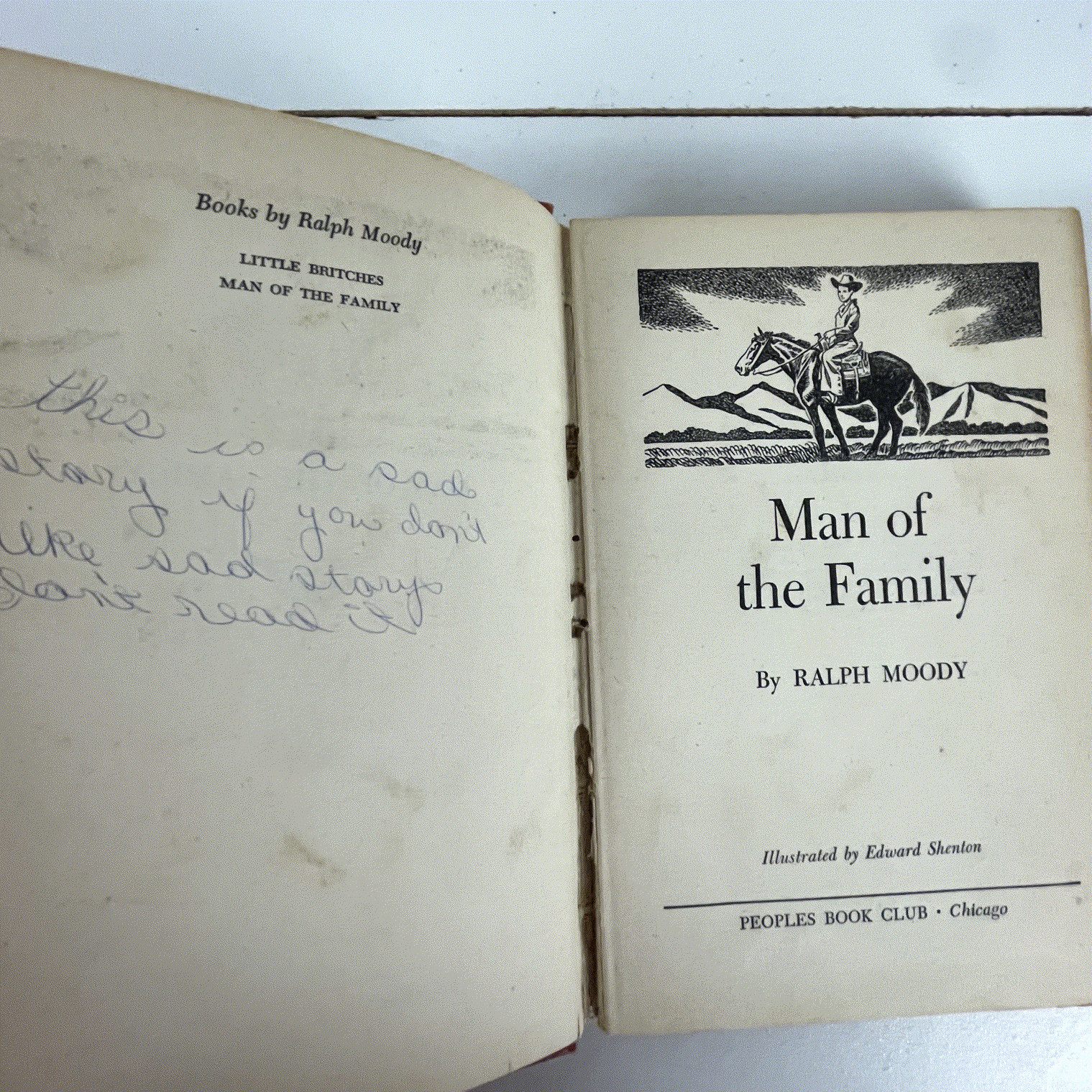Man of the Family Ralph Moody 1951 Special Edition Peoples Book Club