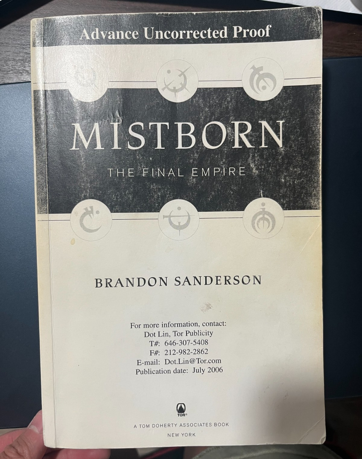 Mistborn: The Final Empire by Brandon Sanderson ARC Uncorrected Proof