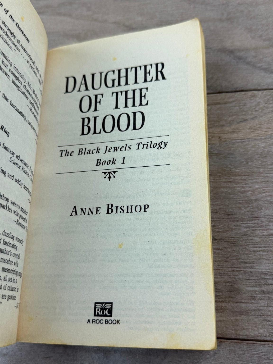 Daughter of the Blood Anne Bishop 1998 First Printing Black Jewels Trilogy ROC
