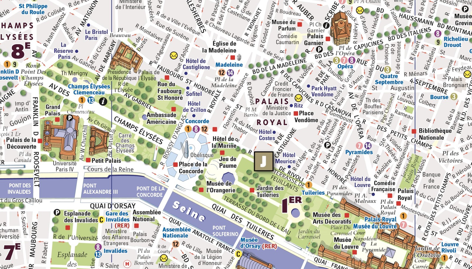 StreetSmart® Paris Map by VanDam City Center Street Map of Paris, France La…