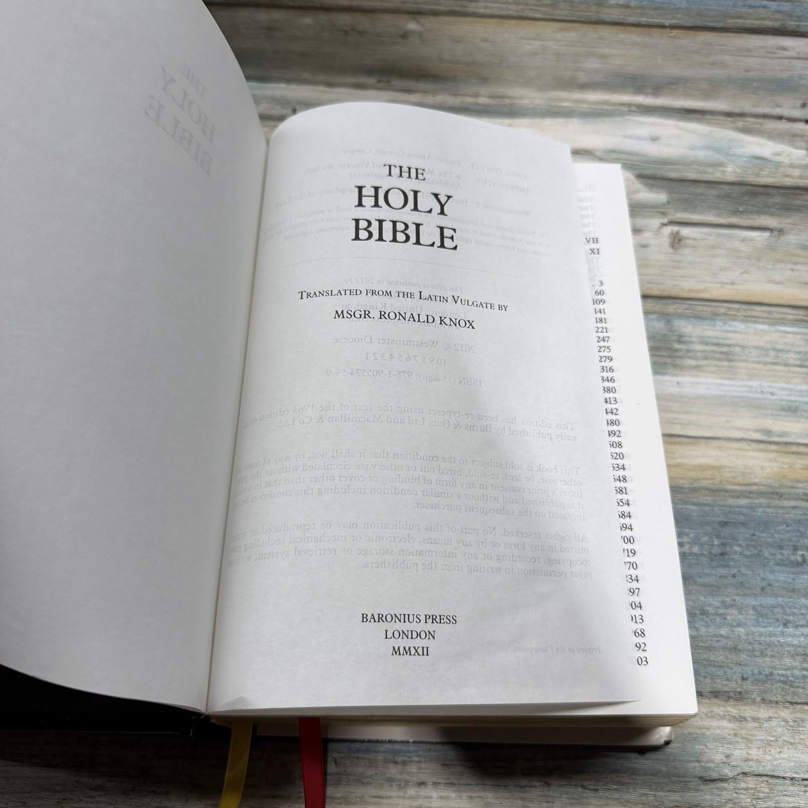 The Holy Bible Knox Version Baronius Press 2012 Hardcover Latin Vulgate Gilt