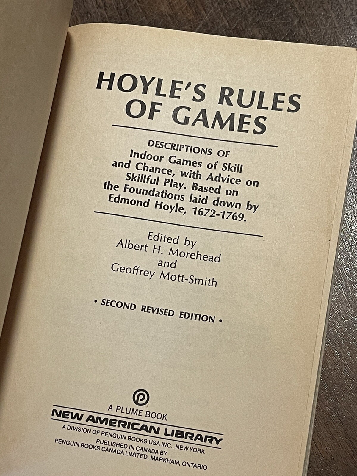 Hoyle’s Rules of Games By Albert H. Morehead, Geoffrey Mott-Smith (1983,..