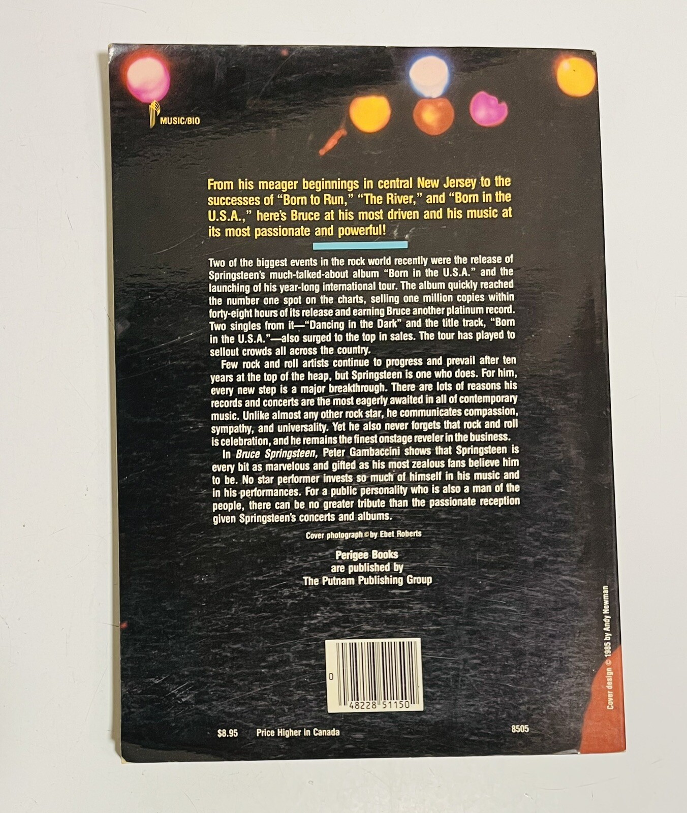 Bruce Springsteen by Peter Gambaccini Softcover Book 1985 159 Pages