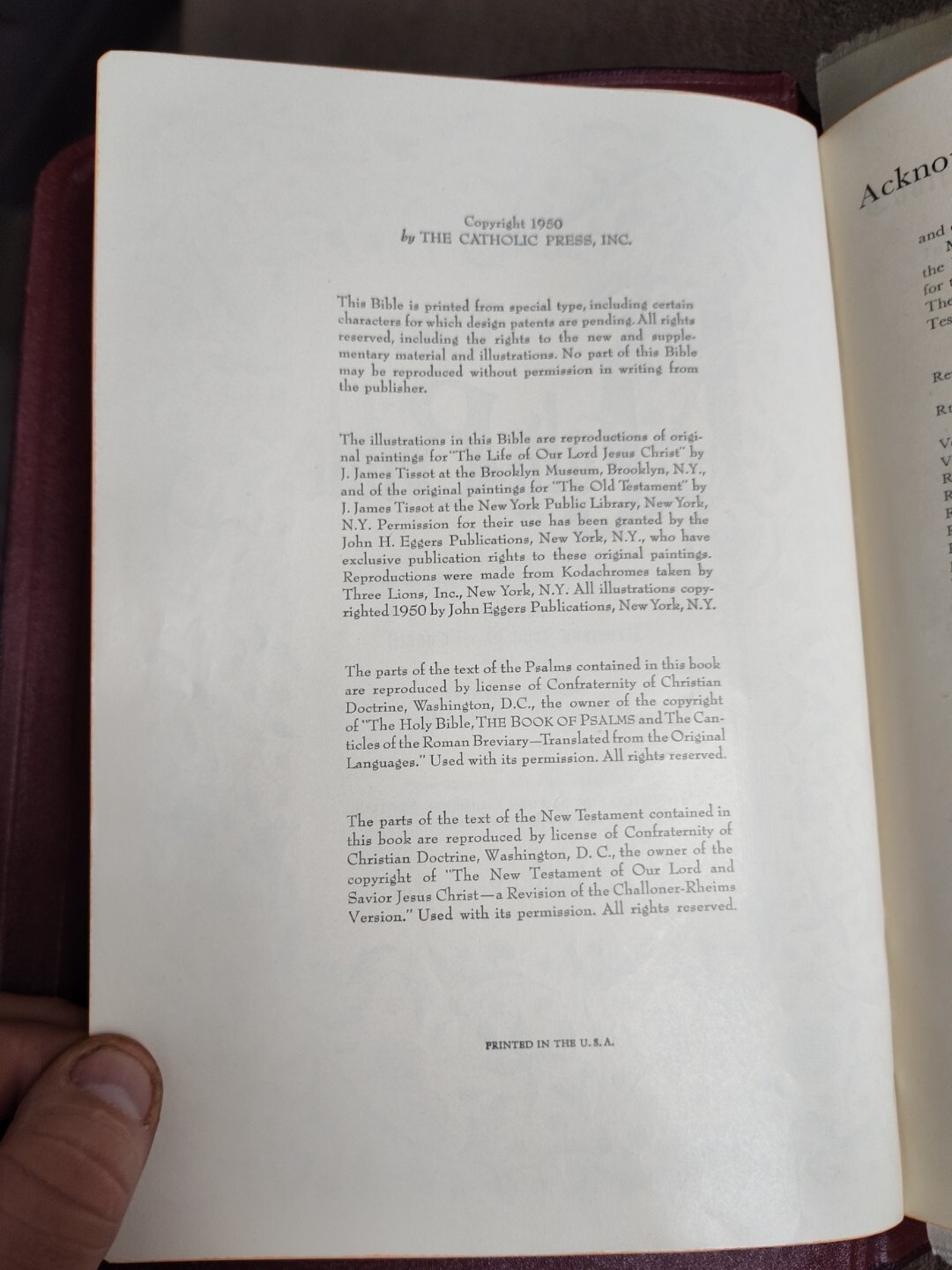 Holy Bible Qui Sacrarum Scripturarum by The Catholic Press Inc. Chicago 1950 VTG