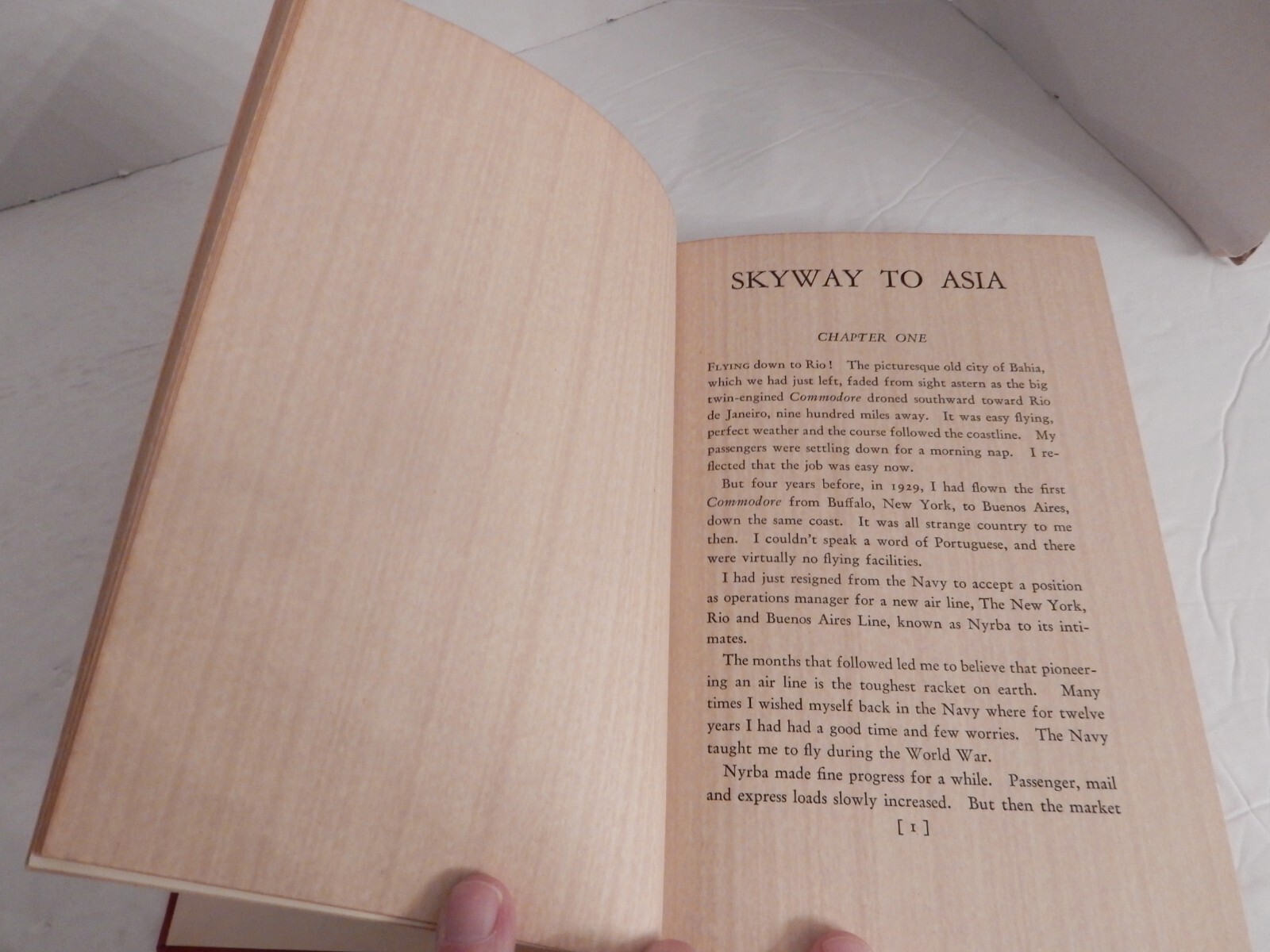 Rare 1936 Hardcover; SKYWAY TO ASIA; William S. Grooch; 1936 1st Ed, 2nd Ptng