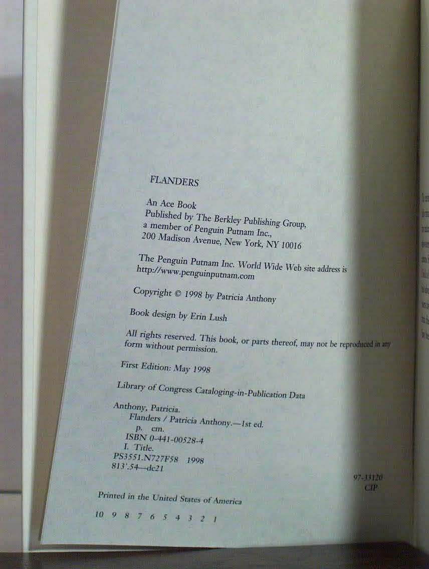 1st, Flanders by Patricia Anthony (1998,HB) horror/dark fantasy, 2nd place Locus
