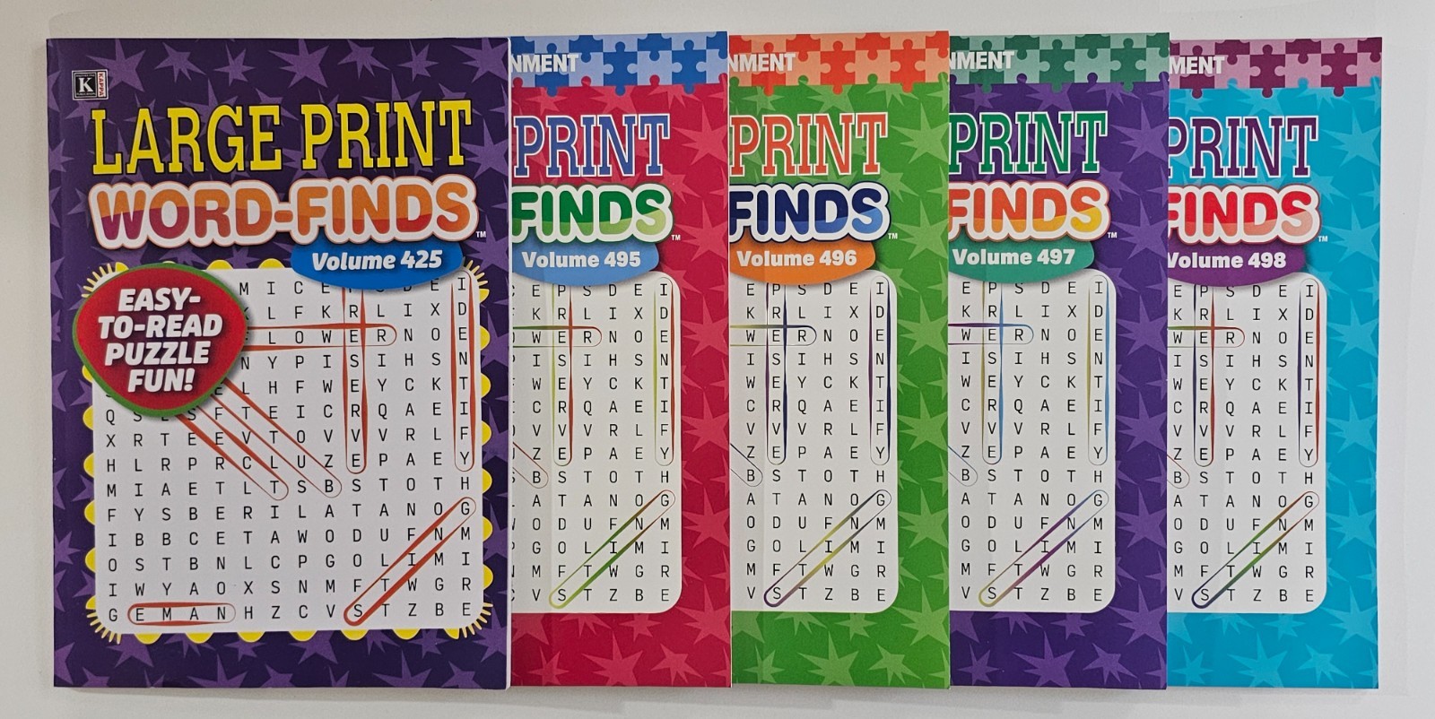 5 New Large Print Word-Finds Puzzle Books Kappa Games Vol# 474-498 ~ Search,Hunt