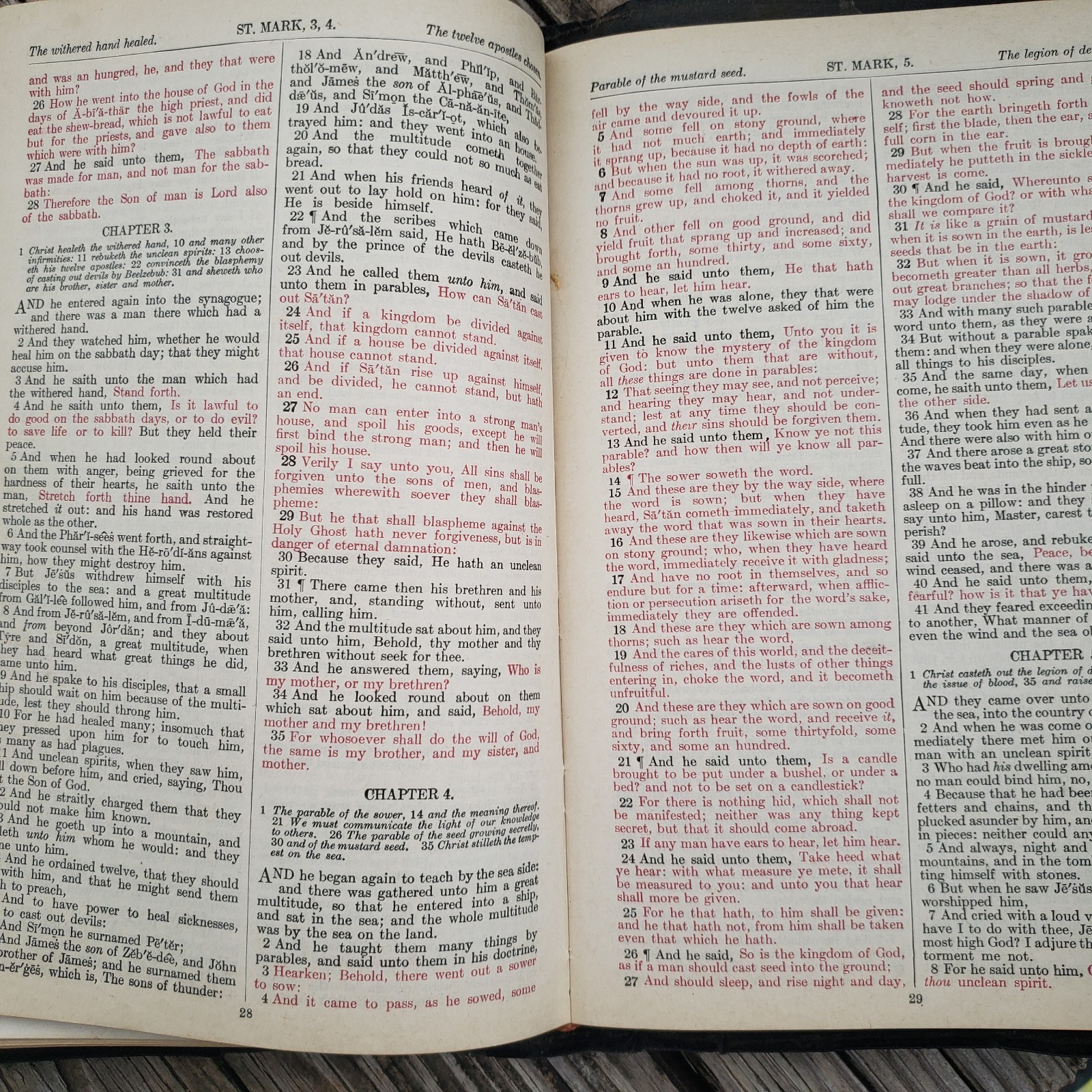 1941 HOLY BIBLE “The Good Samaritan” Illuminated King James Version Red Letter