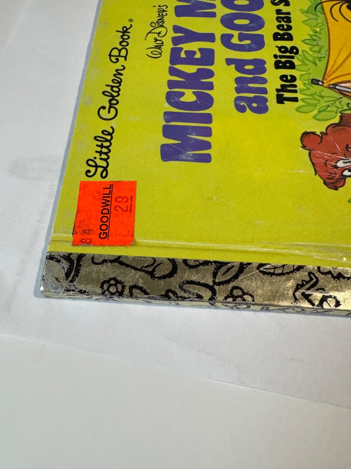 Vintage Mickey Mouse & Goofy The Big Bear Scare A Little Golden Book 1978 M