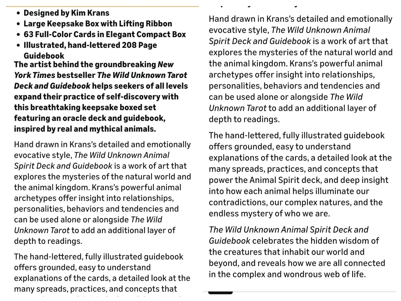 The Wild Unknown Animal Spirit Deck and Guidebook by Kim Krans