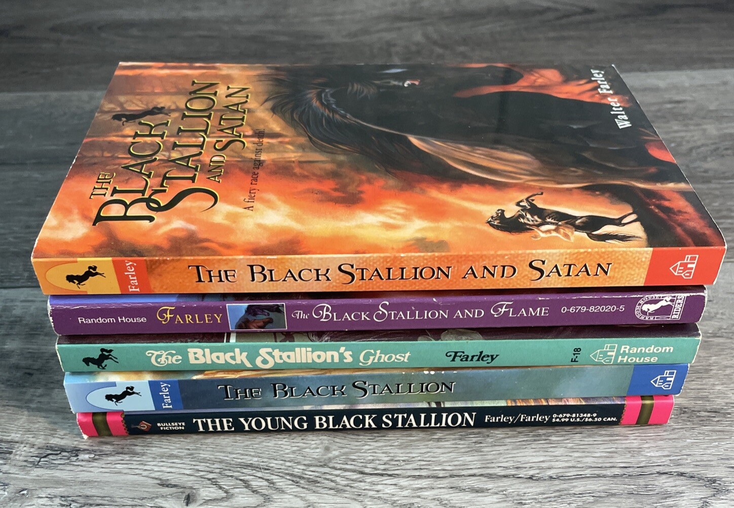 The Black stallion Book Lot of 5 Walter Farley Books Satan Flame Ghost Young