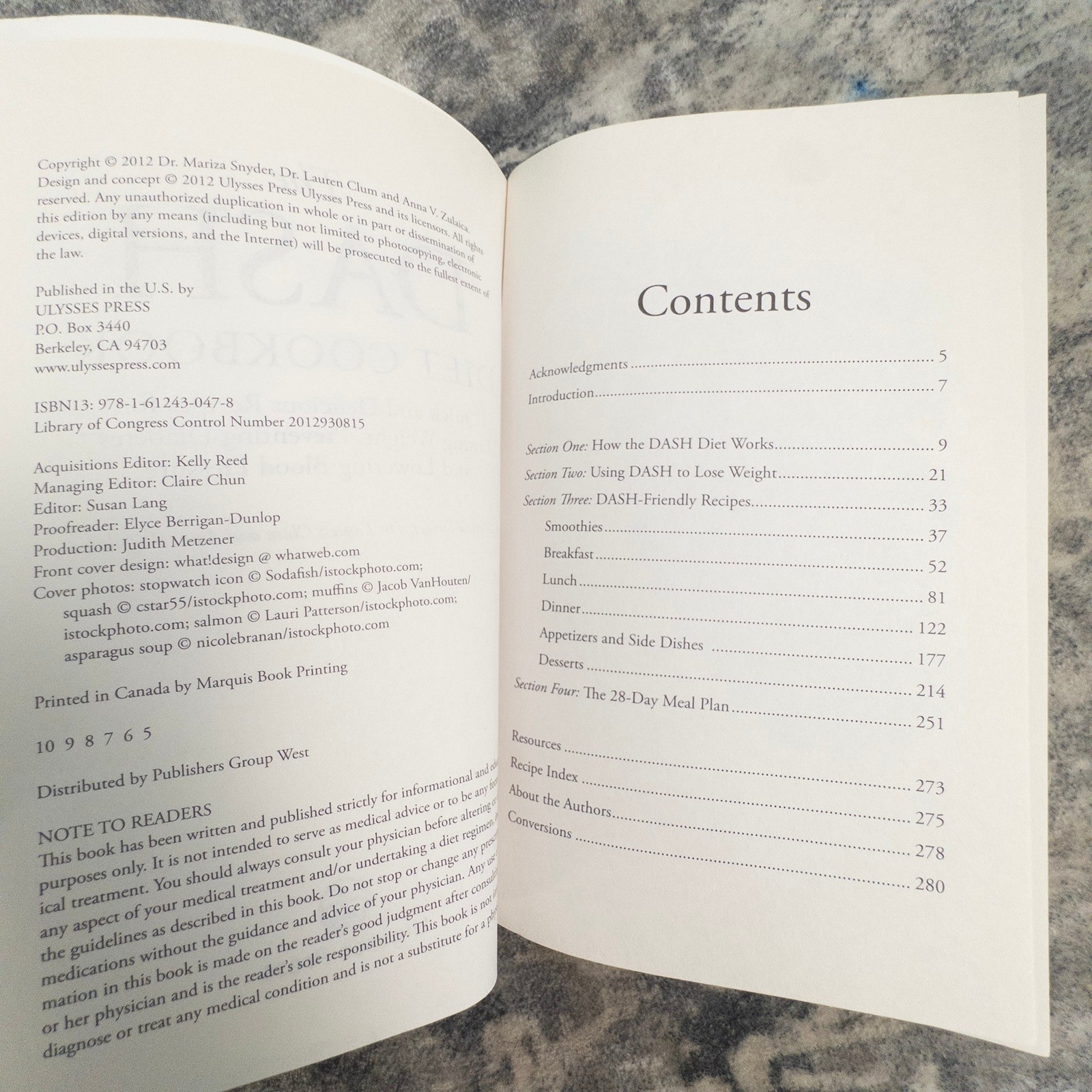 The DASH Diet Cookbook Snyder Clum Zulaica Recipes Weight Loss Ulysses Press