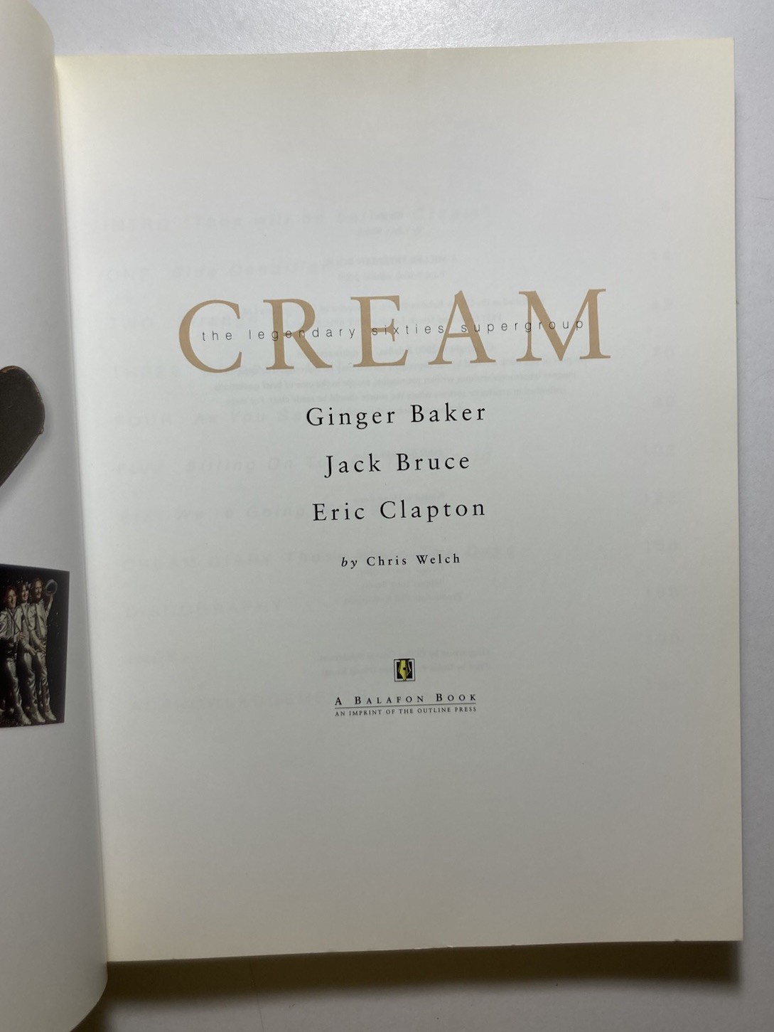 “CREAM: The Legendary Sixties Supergroup” CHRIS WELCH 2000 Paperback 1st Edition