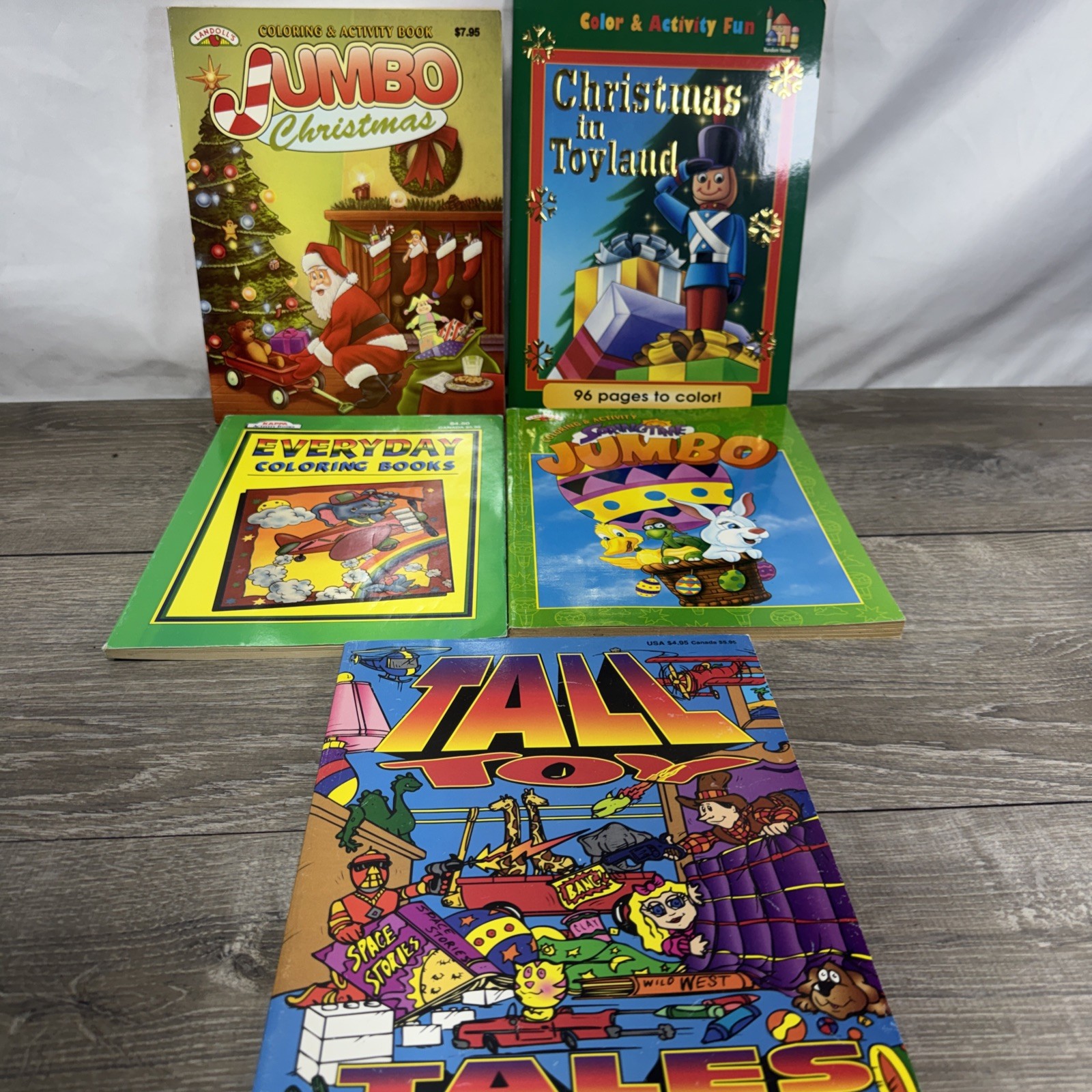 Vintage 90s Coloring Book Lot Of 5 Landoll’s Jumbo, Kappa, Paradise,Random 1990s