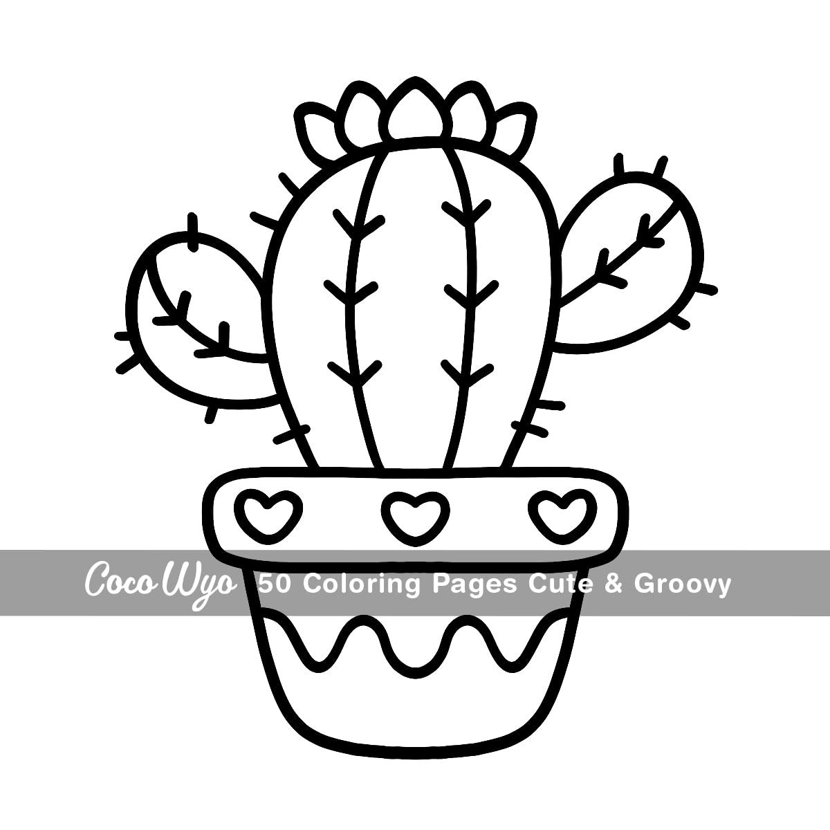 Cute & Groovy Coloring Book for Adults and Kids Bold and Easy Simple and Big
