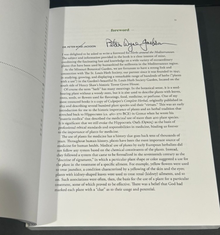 Herbs Around The Mediterranean by St. Louis Herb Society Signed 2023 Paperback
