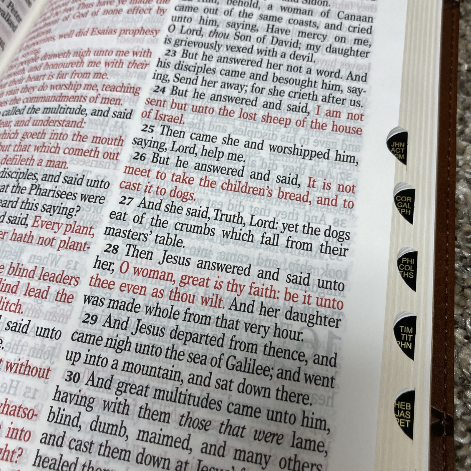 KJV Giant Print Bible | Indexed | Brown Crown of Thorns | red letter