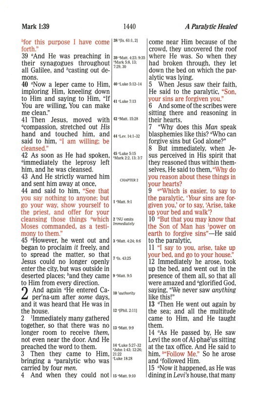 NKJV Reference Bible -Giant Print 13pt *INDEXED* Navy/Brown Imit Leather NEW!