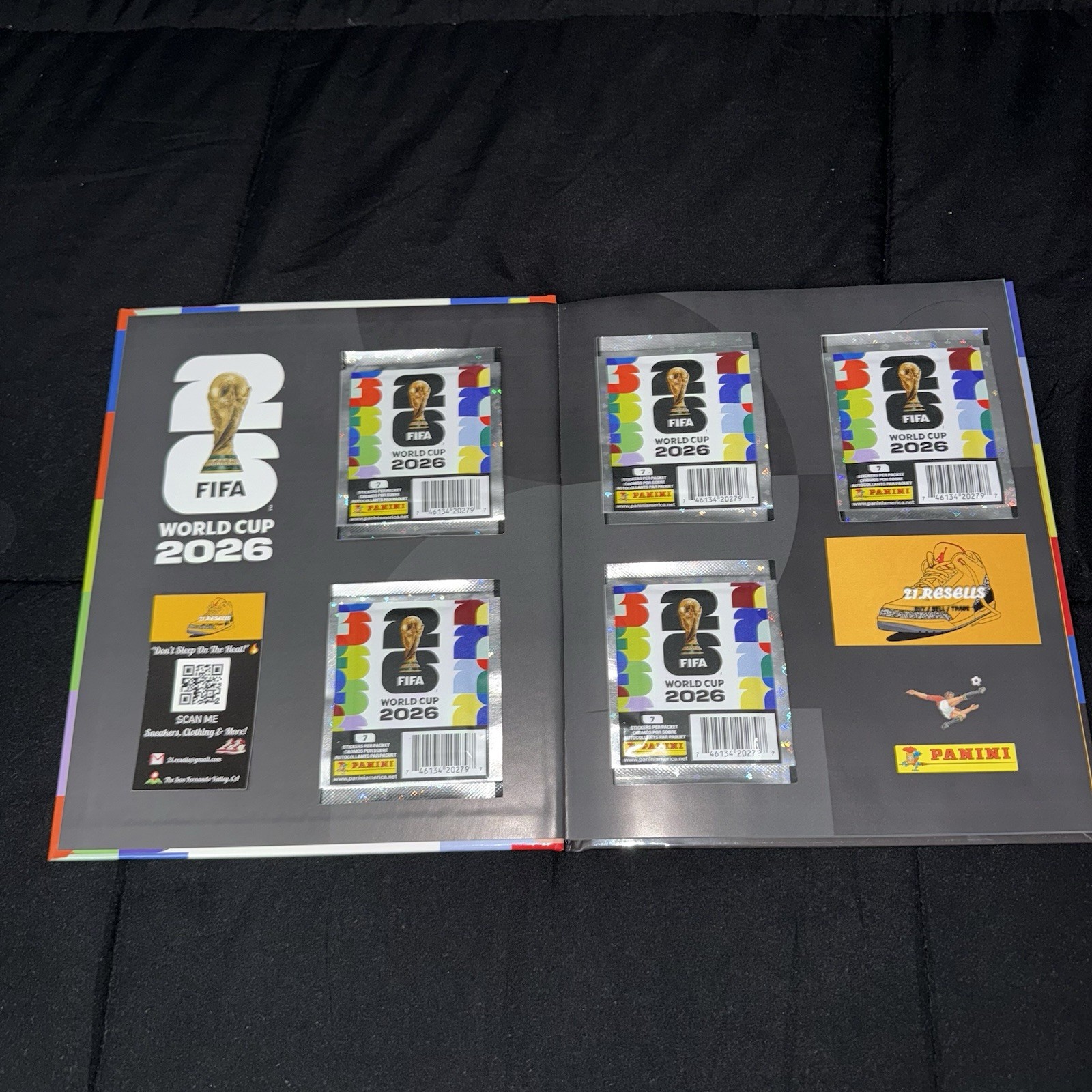 2026 Panini FIFA World Cup Sticker Album Hardcover USA Edition + 5 PACKS IN HAND