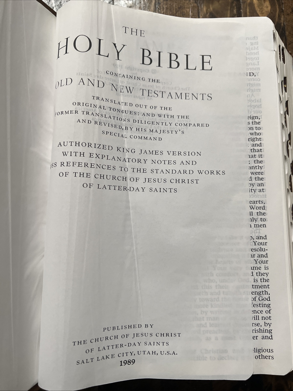 Brown Simulated Leather Large Print LDS Bible 9-1/2” X 6-1/2” Indexed Clean