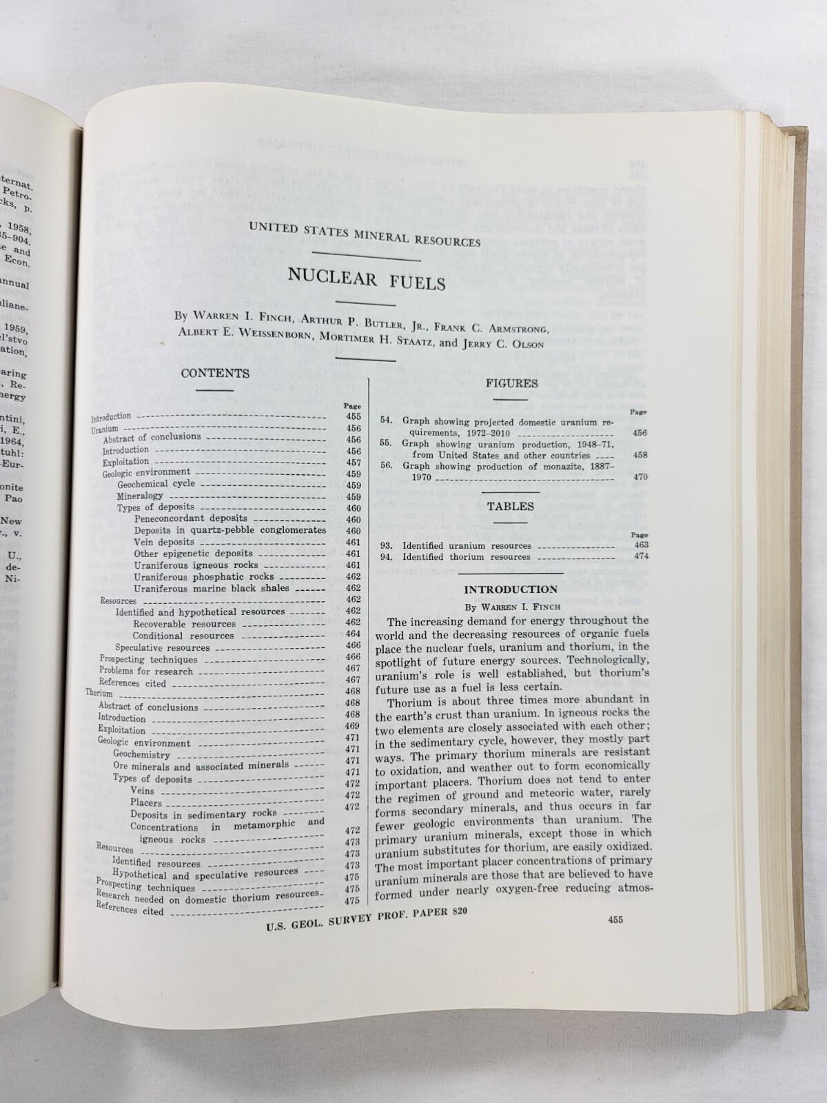 1973 Unites States Mineral Resources Geological Survey Paper 820 1st Edition