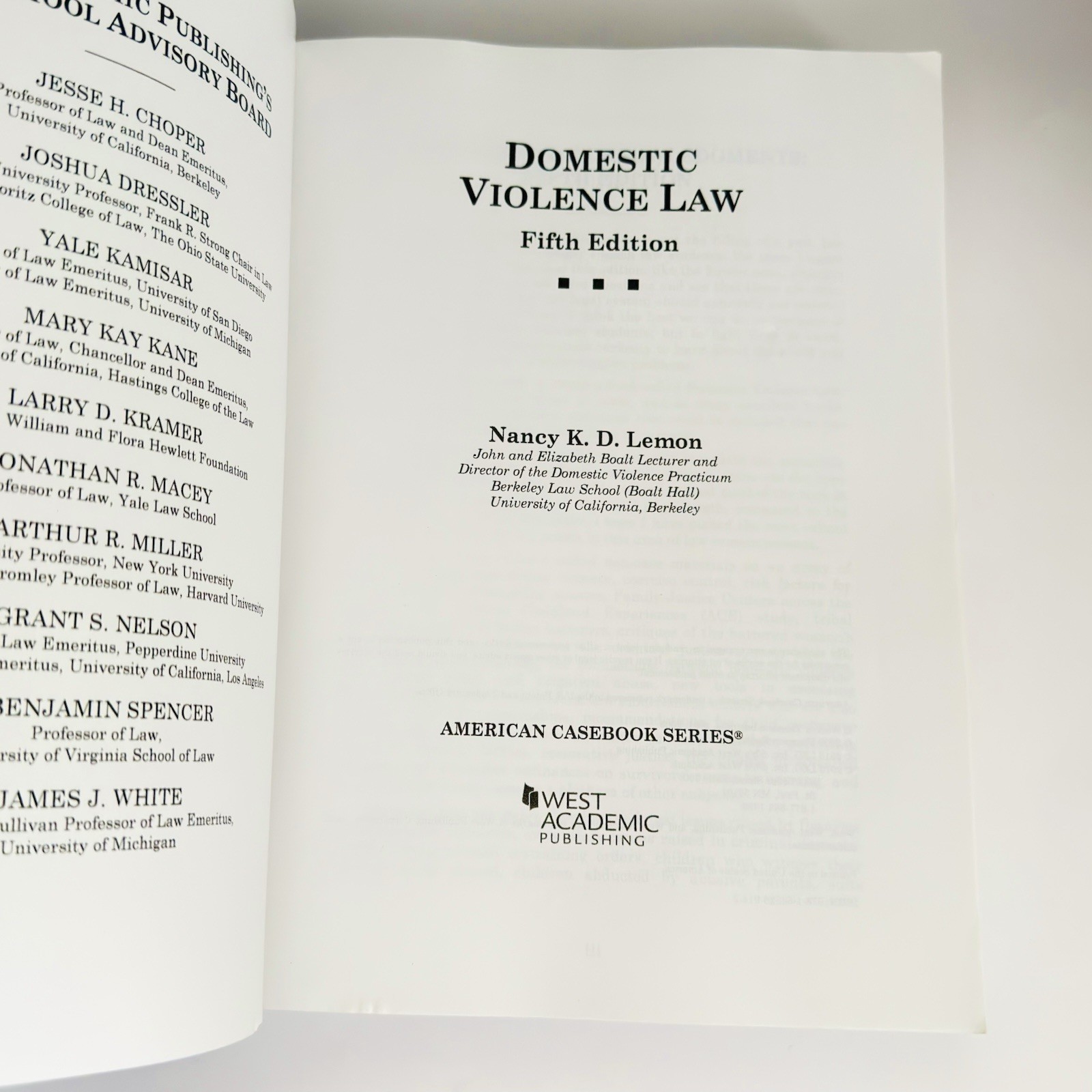 Domestic Violence Law 5th Ed – American Casebook Series West Academic