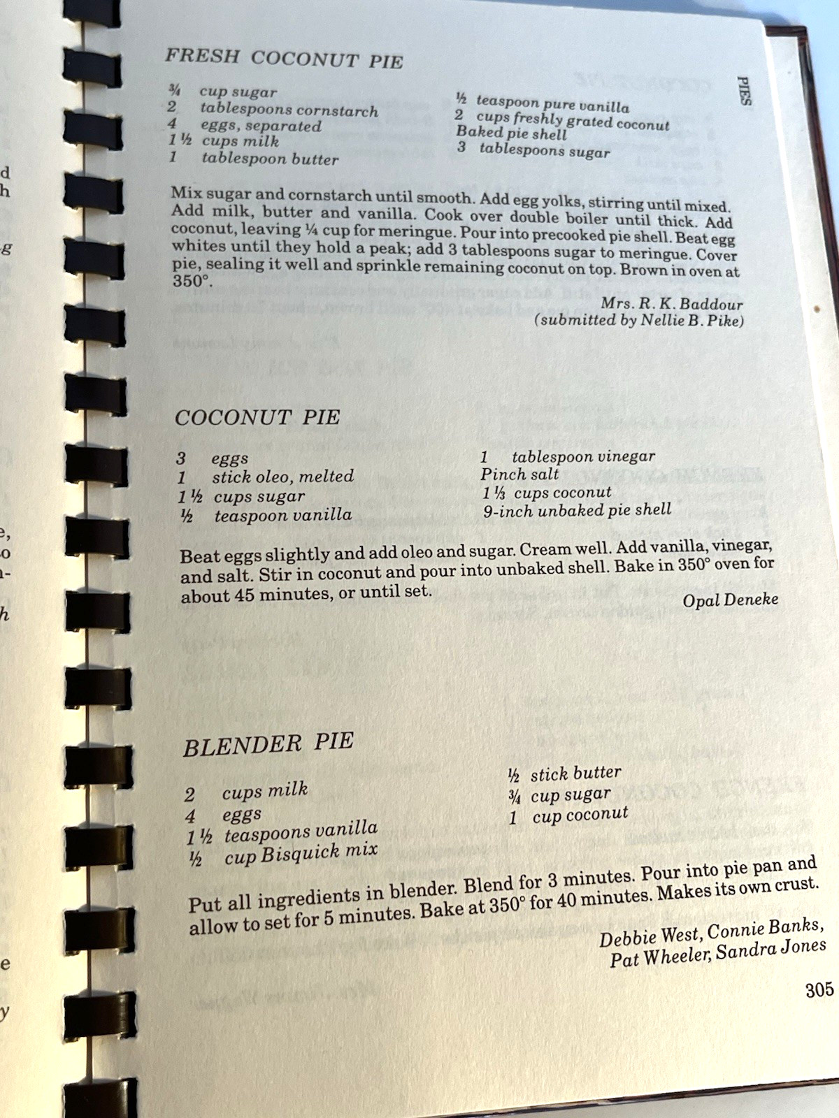 Yesterday, Today and Tomorrow Vintage Cookbook 1979 10th Printing Baddour Center