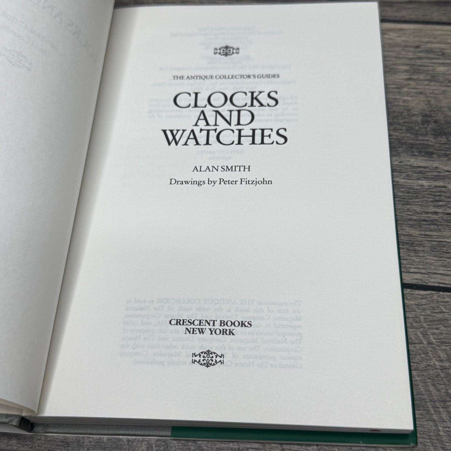 Clocks & Watches Alan Smith 1989 Antique Collector’s Guide Horology Crescent