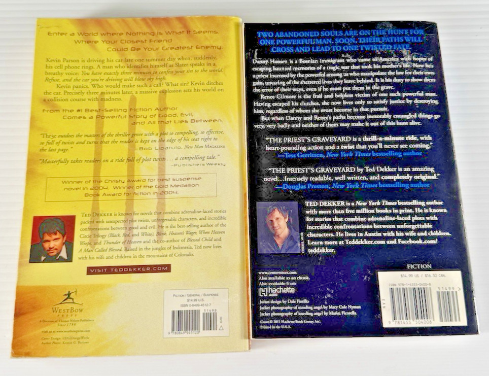 Ted Dekker Lot 2 Books Thr3e & The Priest’s Graveyard Christian Thriller
