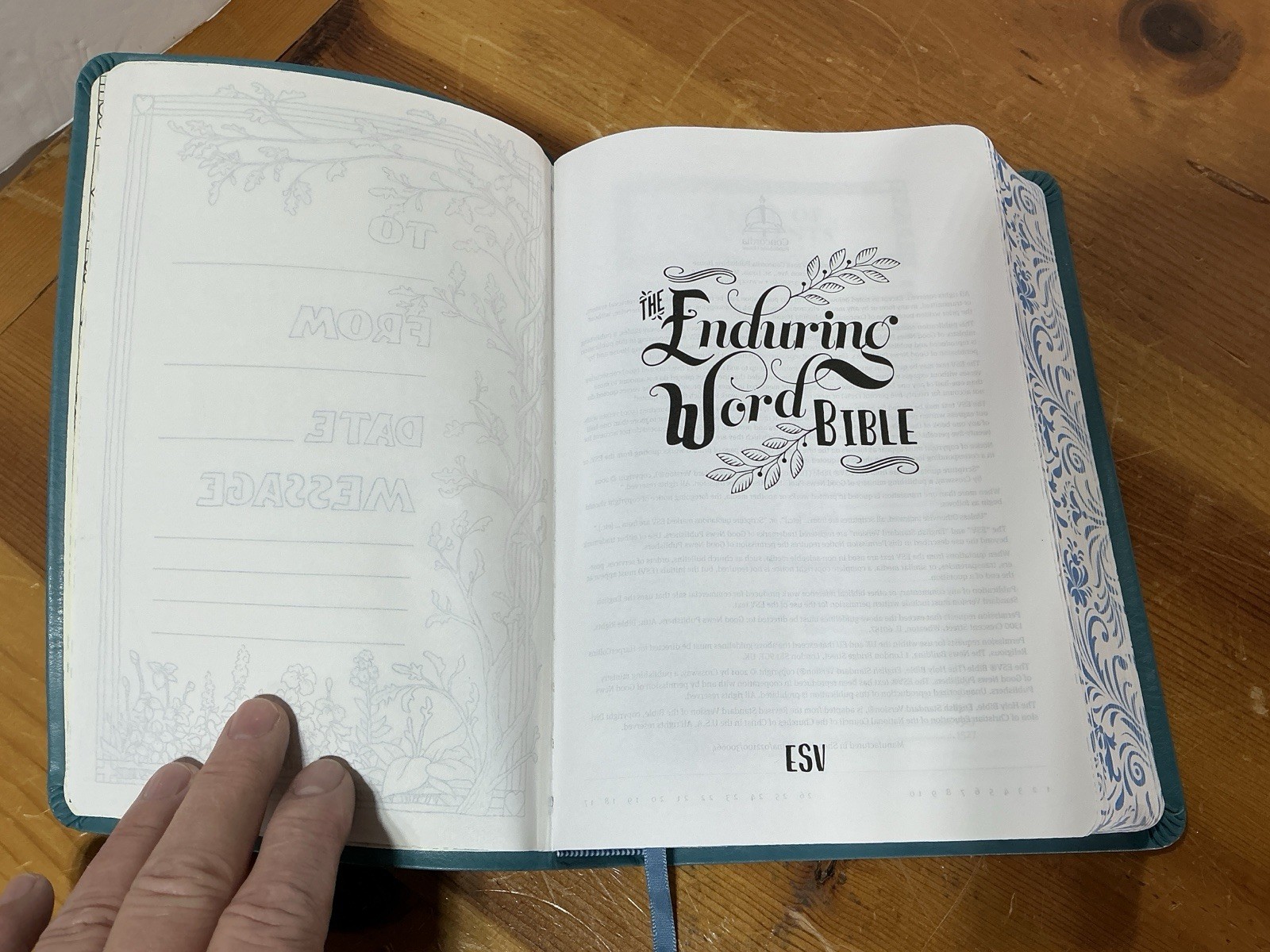 ESV The Enduring Word Bible Teal Imitation Leather Over Board 2018 VERY NICE SEE