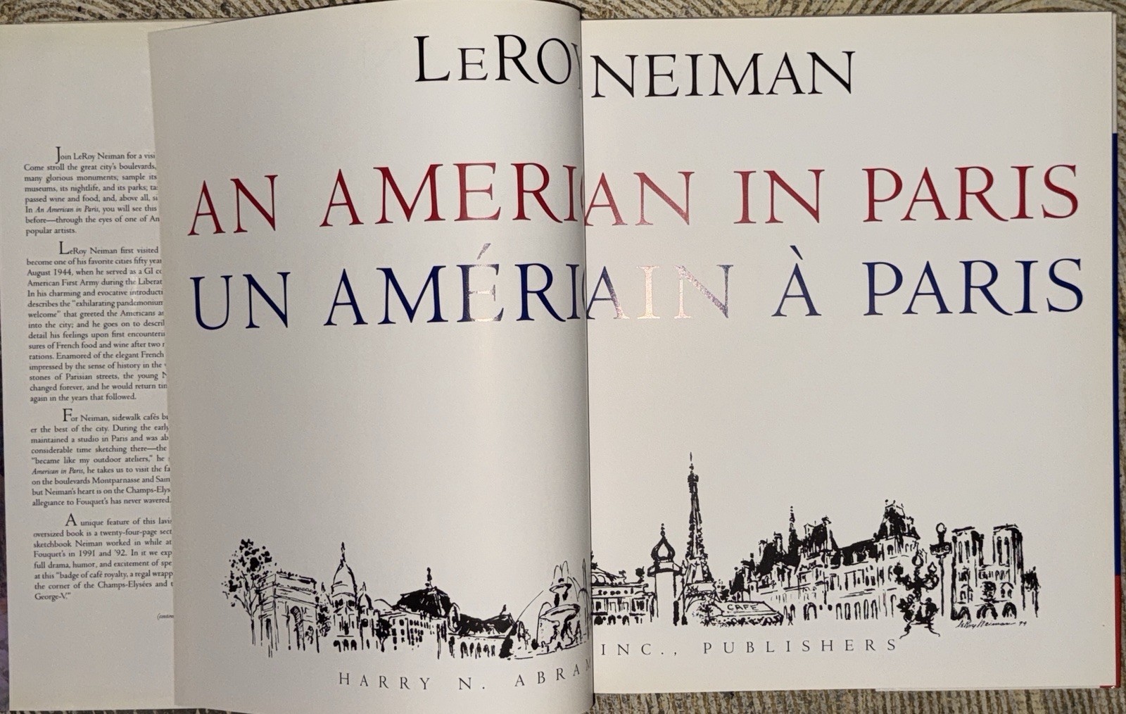 1994 LEROY NEIMAN AN AMERICAN IN PARIS HARDCOVER BOOK – GREAT PRINTS – I 1415